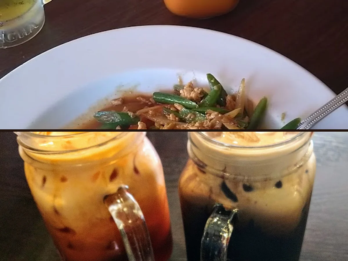 Colorful Thai entrées served for dine-in.
